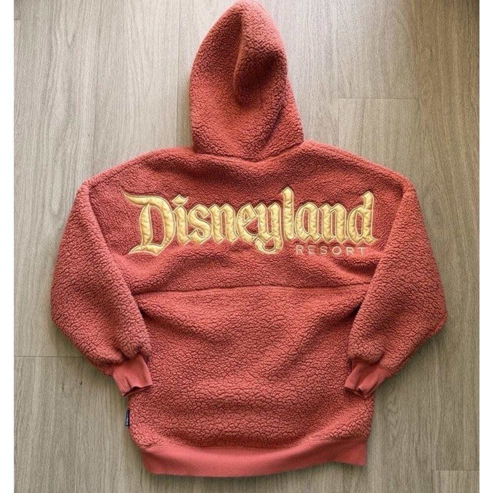 Women’s Disneyland Spirit Jersey Sherpa Hoodie Sweatshirt Size Small Rose Gold